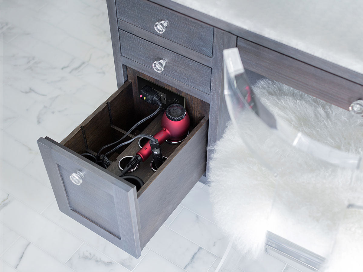 Transform your hair tool storage with in-drawer canisters – Docking Drawer