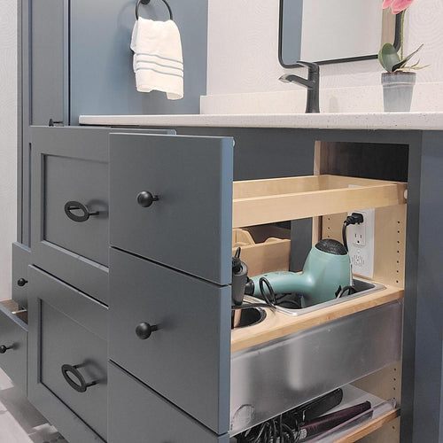 Preconfigured Bathroom Vanity Organizer Drawer