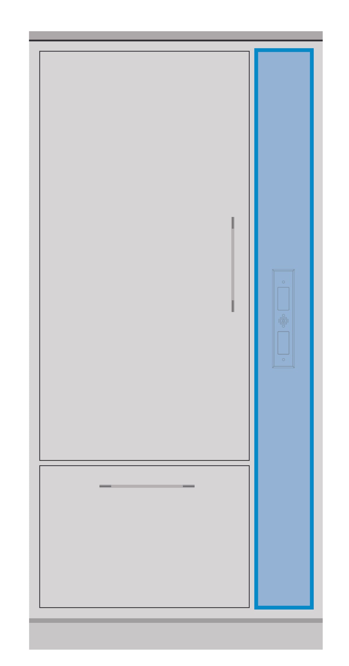 kitchen broom cabinet illustration