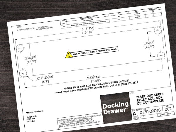 Docking Drawer Installation Cutout