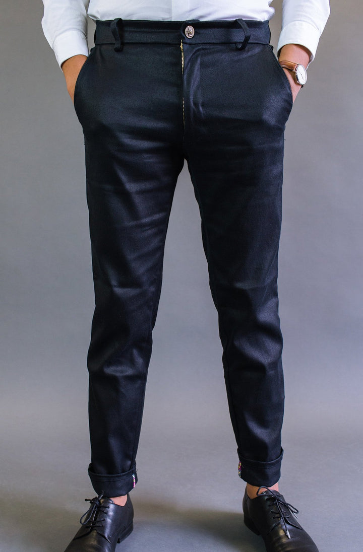 Hemp Pants - Tailored Fit Black 54% Hemp Trouser – DonSalvador