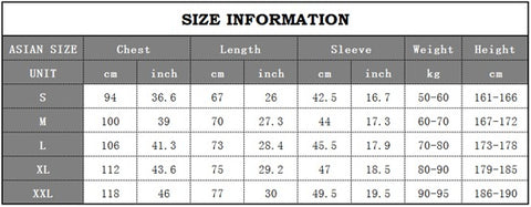 Height Weight Measurement Chart