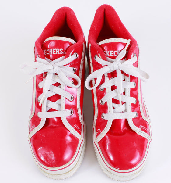 Cerebro Tiempos antiguos Opcional Skechers Platform Sneakers Shiny Red Patent Vegan Leather 1990's Vinta –  KCO VINTAGE