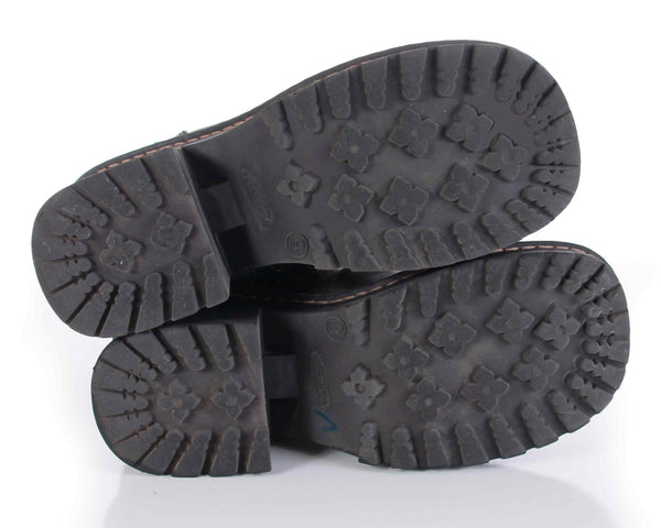 90s Brown Vegan Leather Chunky Platform Block Heel Ankle Boots Women S ...