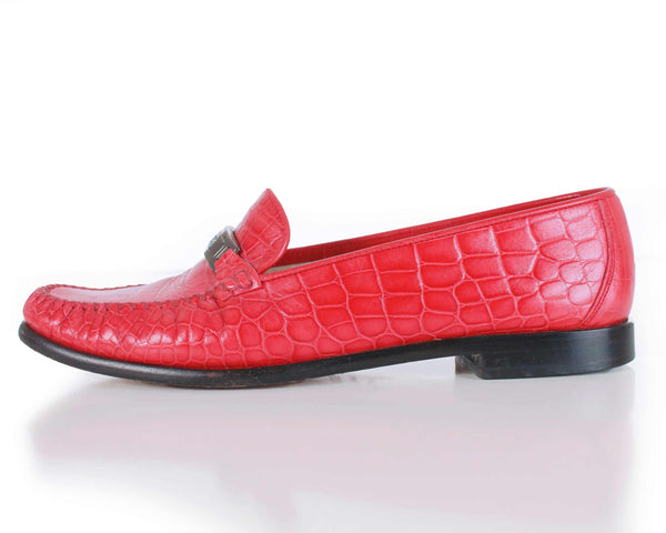 red penny loafers womens
