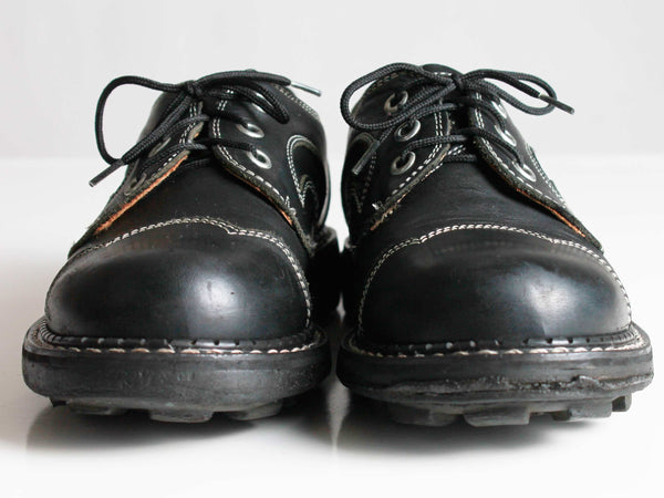 Vtg ANGELS by John FLUEVOG Black Chunky Leather Oxford Shoes