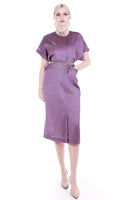Vintage Two Tone Shot Cotton Purple Black Tunic Dress by Kingstyle Size 10 / Medium / 44"- 38"- 38"