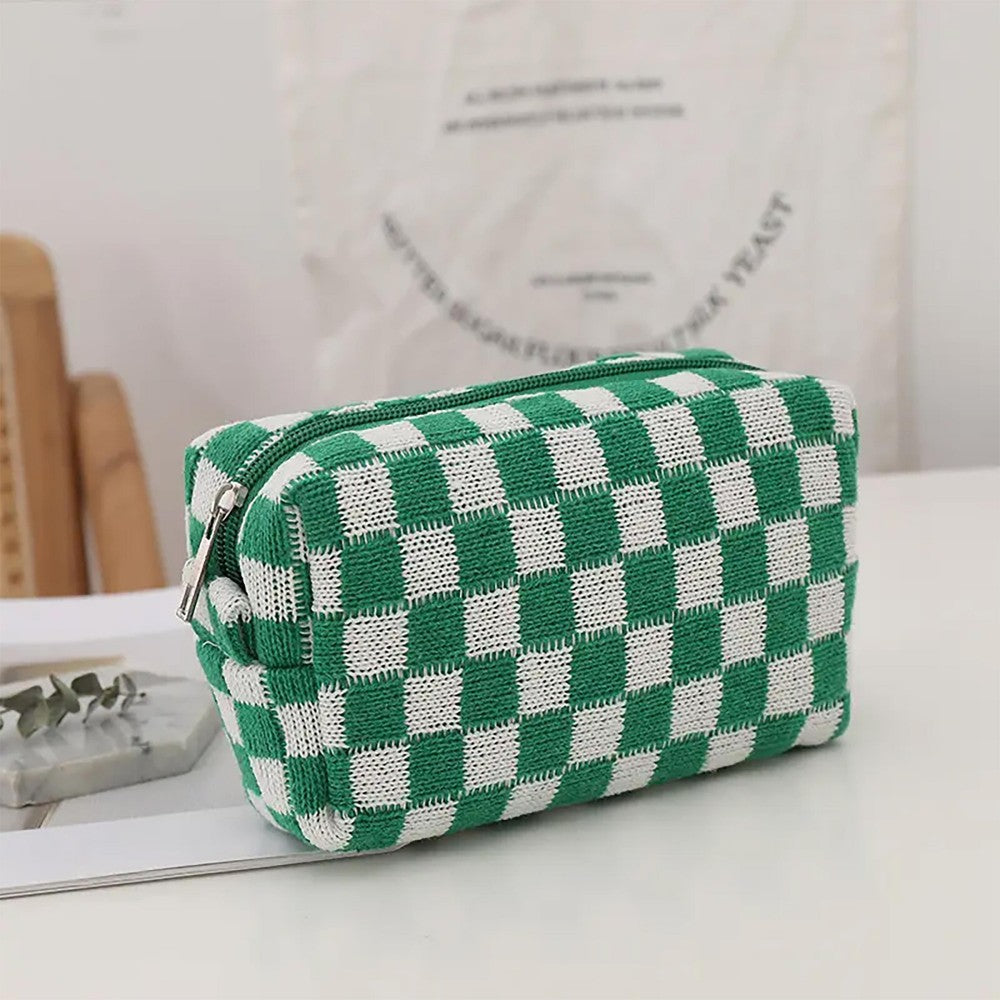 Coin Pouch Green Checkered