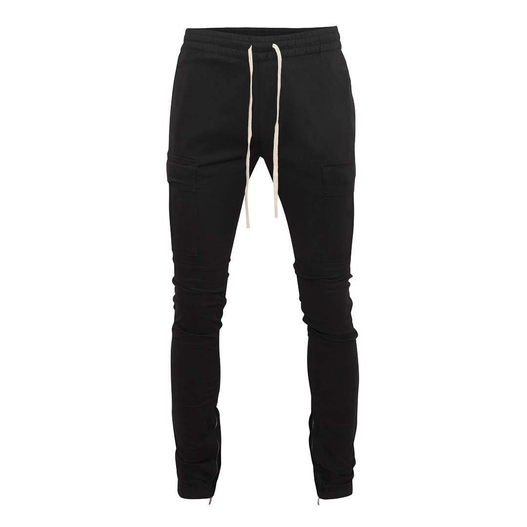 black cargo pants with zippers