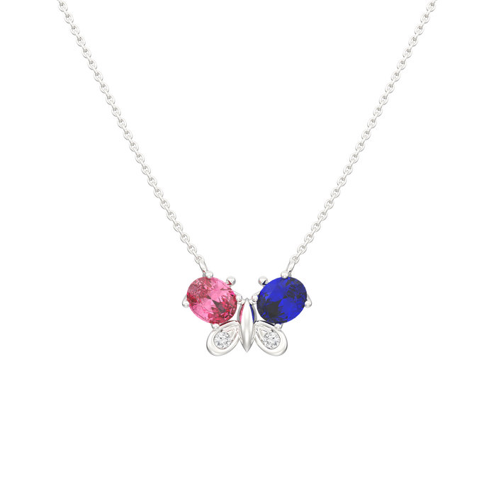[Online Exclusive] Mariposa Gemstone Necklace in Blue & Pink Sapphire