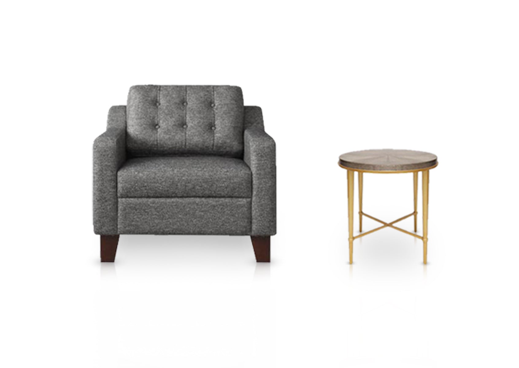 Columbus 1-Seat Sofa + Columbus Round Side Table