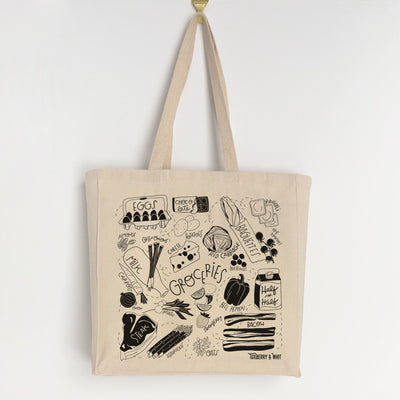 Hand Illustrated Fish Tote Bag  Reusable Eco-Friendly Shopping Bag –  Tuxberry & Whit