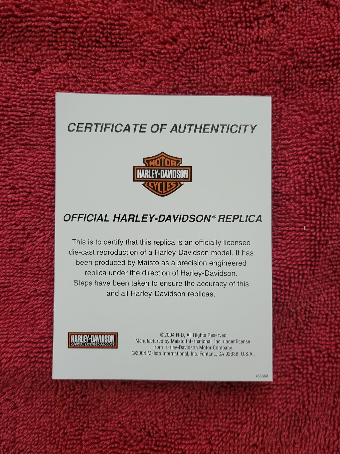 2002 Harley Davidson FLSTF Fat Boy Rewards Center Maisto 1:18 scale NEW