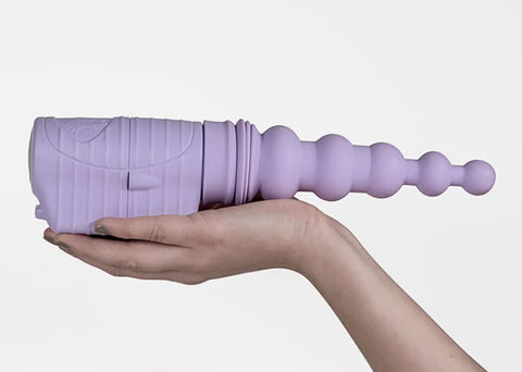 walter velvet thruster sex toy held in one hand
