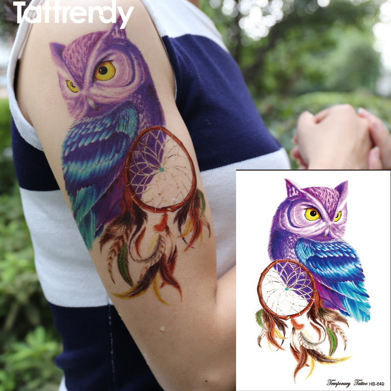 Amazoncom  Owl Temporary Tattoos Large Temporary Tattoo Half Arm Tattoo  Sleeves Stickers Shoulder Body Art for Men Women Teens6 Sheets  Beauty   Personal Care