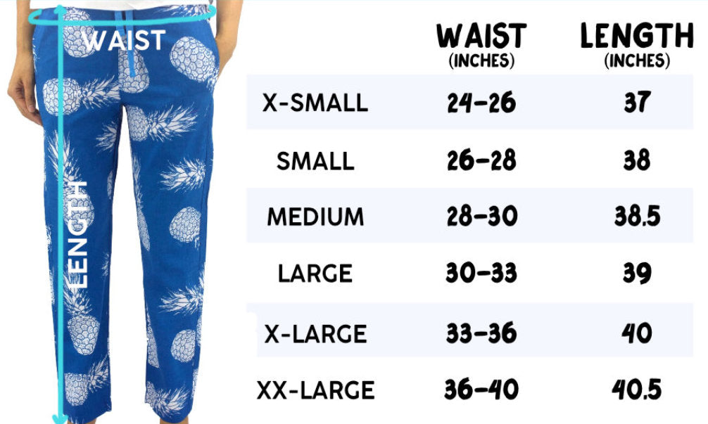 Women's Pajama Pants Size Chart