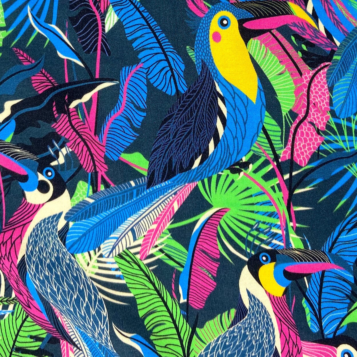 White Toucan Print Hawaiian Shirt