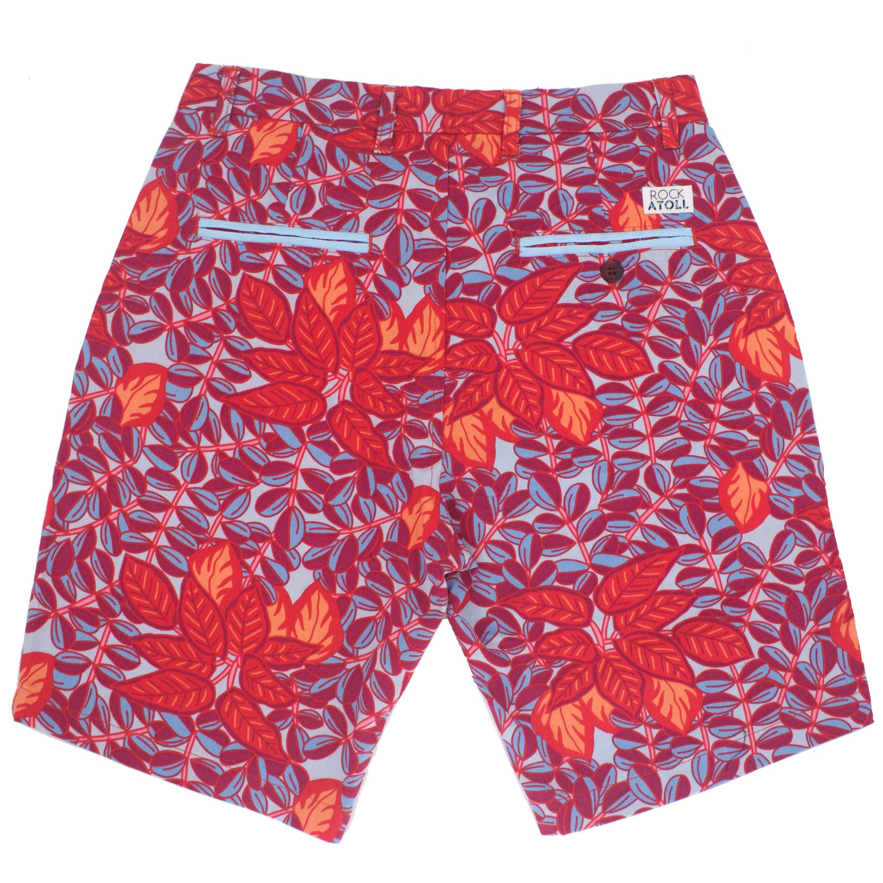 Red Floral Leaf Print Shorts For Men. Buy Mens Flowery Shorts Online ...