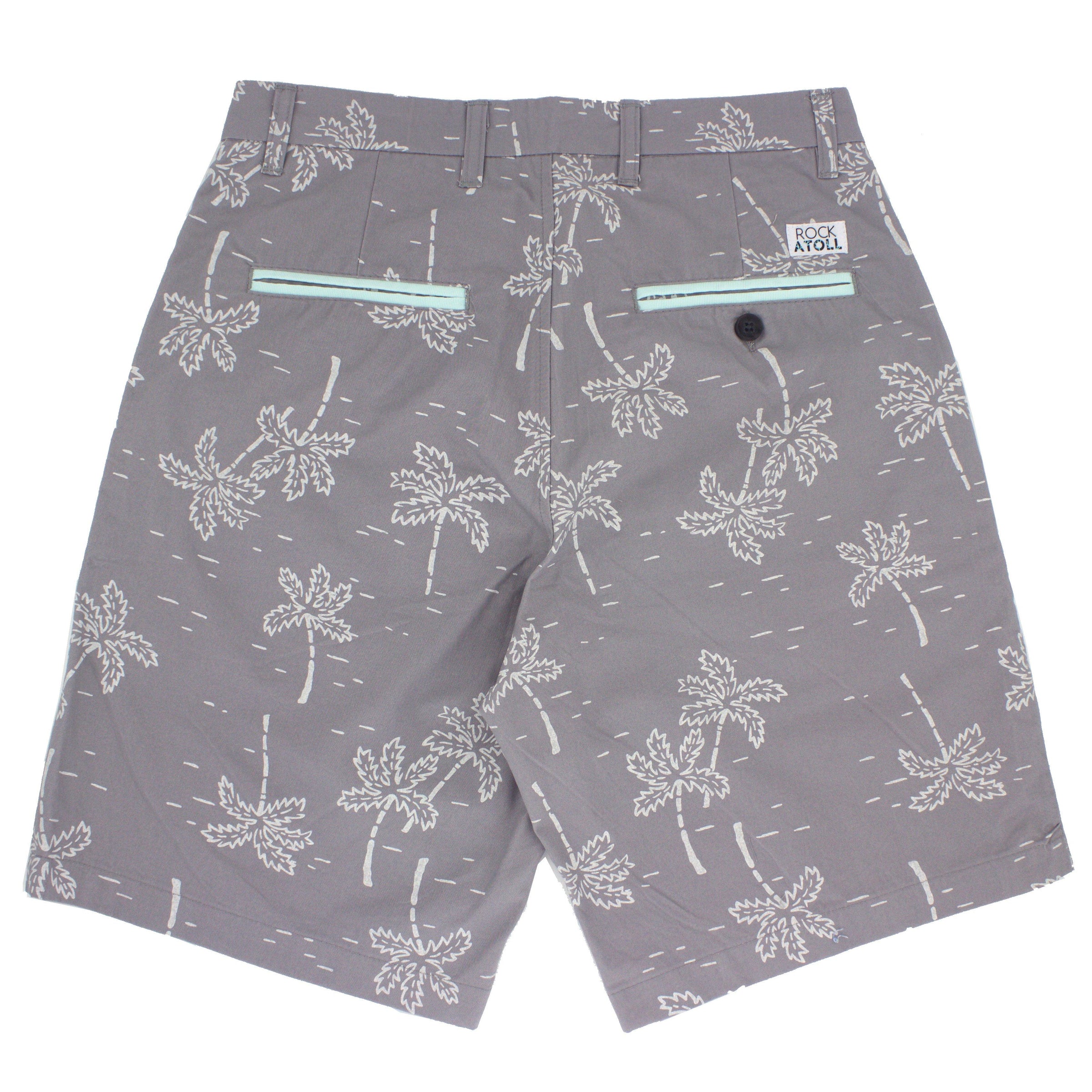 Gray Palm Shorts For Men. Classic Style Palm Tree Shorts