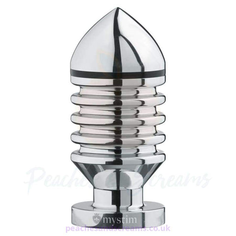 4.5-INCH LARGE MYSTIM HECTOR HELIX METAL E-STIM BUTT PLUG