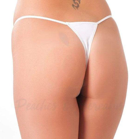 Sexy White Crotchless G-String Thong with Two Satin Bows