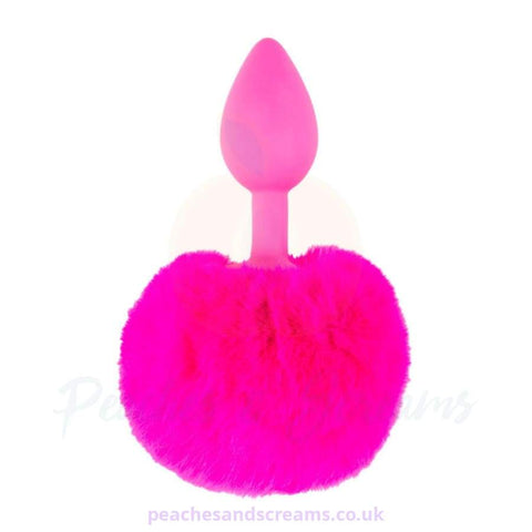 neon-pink-beginners-anal-butt-plug-with-fluffy-bunny-tail