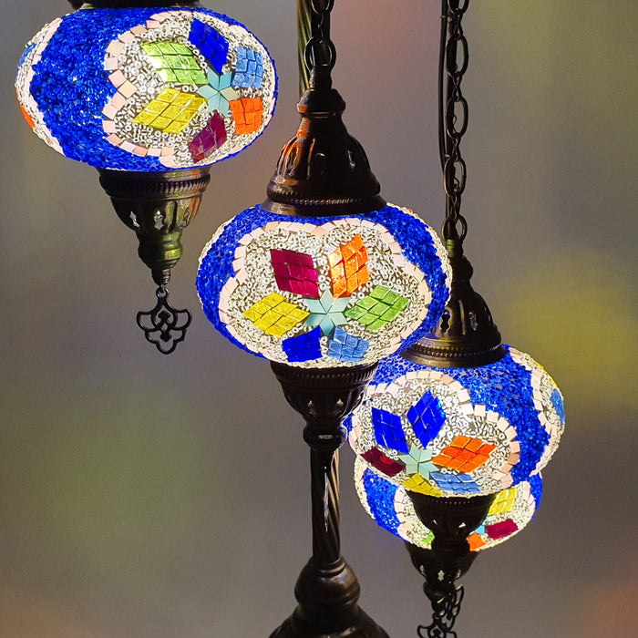 blue mosaic floor lamp