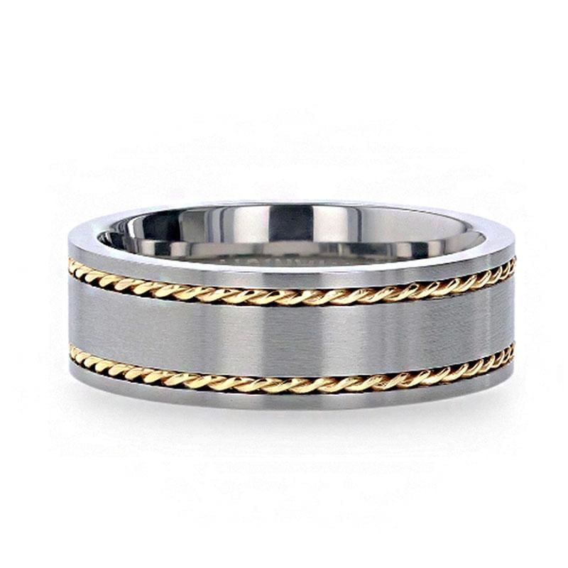 Braided Wedding Band Ring - 14K Gold