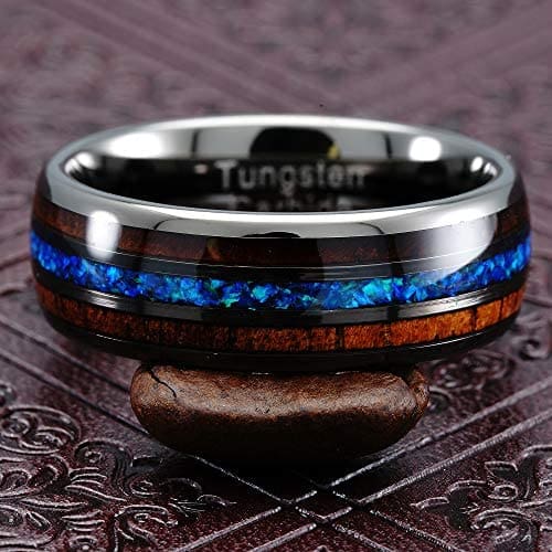 black and blue wedding rings for women