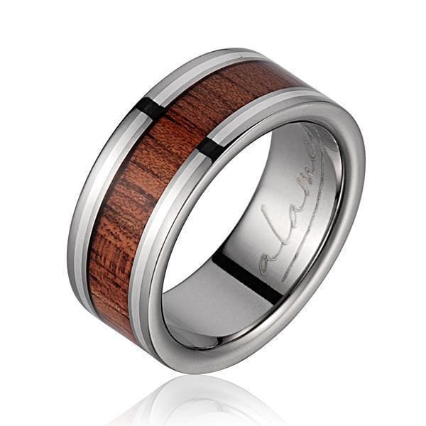Koa Wood Wedding Rings  Available in Tungsten, Titanium, Sterling