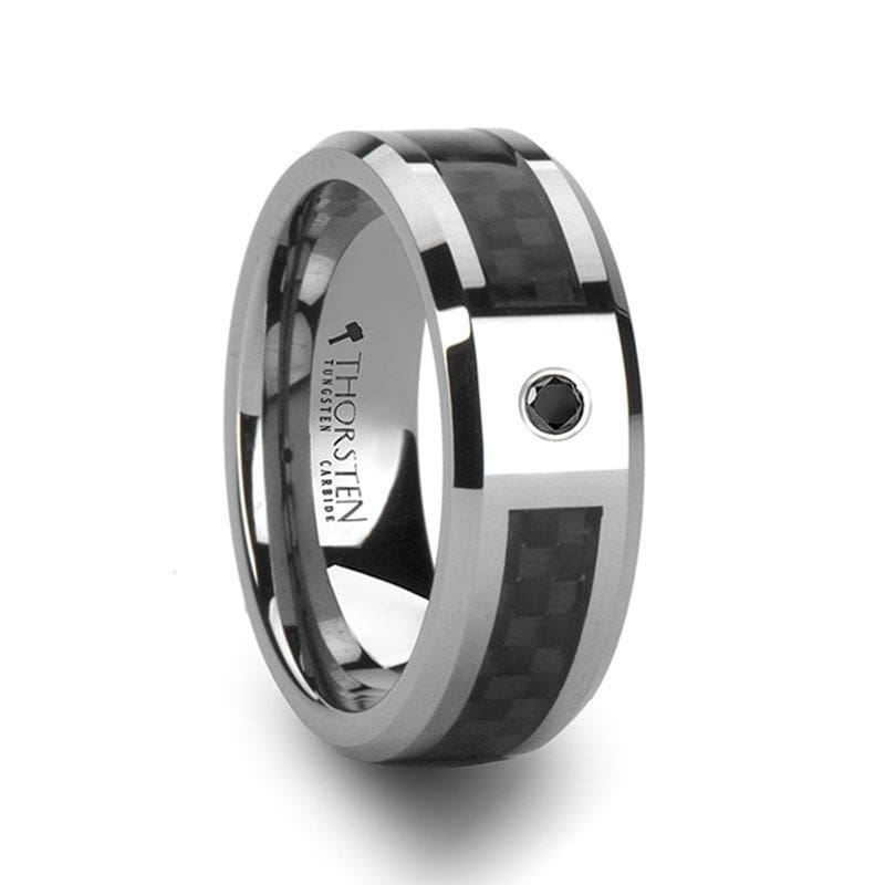 Charcoal tungsten store wedding band