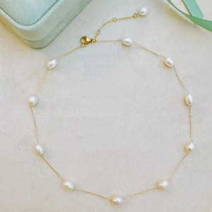 The Freshwater Pearl Necklace-Gold - Jewels Clothing and Accessories