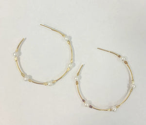 Greta Pearl Hoop-Large - Jewels Clothing and Accessories