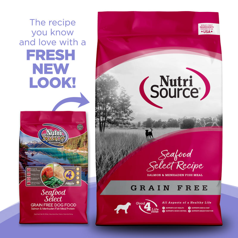 NutriSource Grain Free Seafood Select with Salmon Dry Dog ...