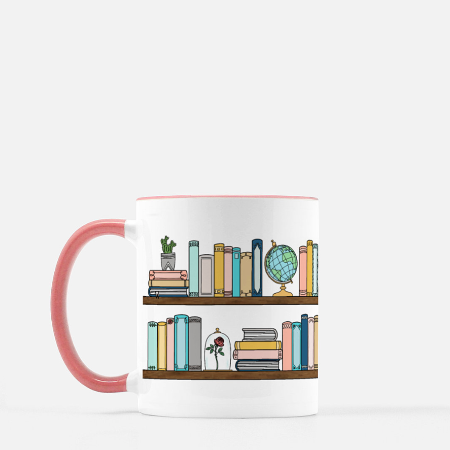 Bookshelf Mug Pastel Little Inklings Design