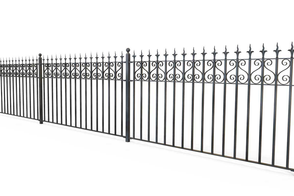 Railings - Canterbury - Style 16A - Wrought Iron Railing With Flame ...