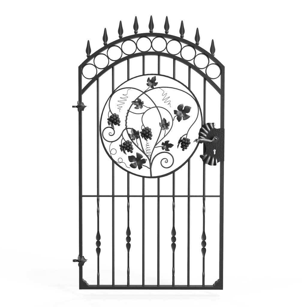 Clifton Style Tall Wrought Iron Gate, With Decorative Lock Panel ...