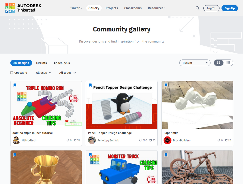 Tinkercad website