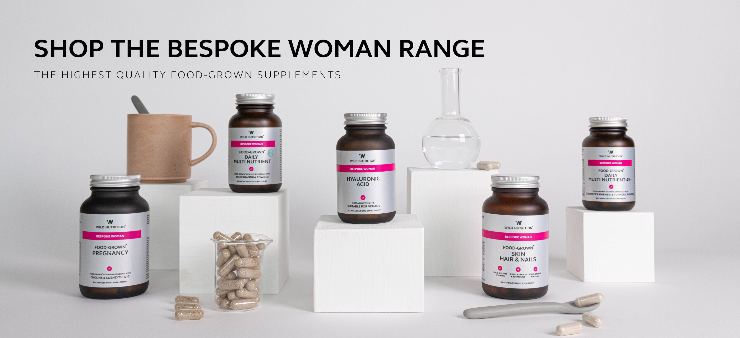 Shop our Bespoke Woman Range | Wild Nutrition Food-Grown supplements