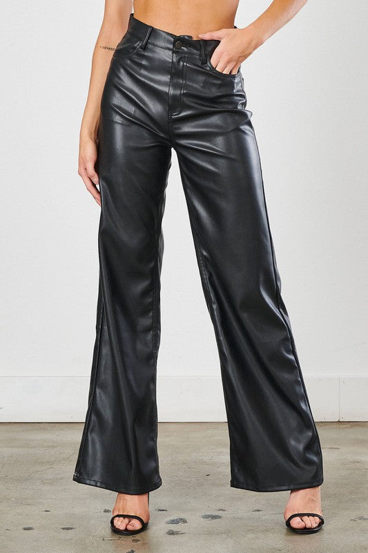 Vibrant- Vegan Leather Bootcut Pants – TandyWear