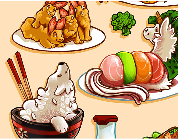 Fun Sushi Tomodachi Stickers