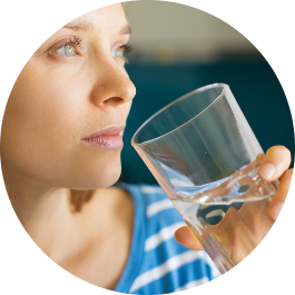 woman with glass of water