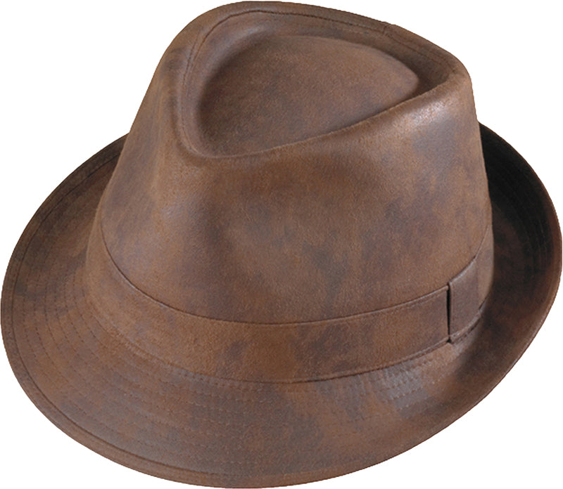 leather fedora