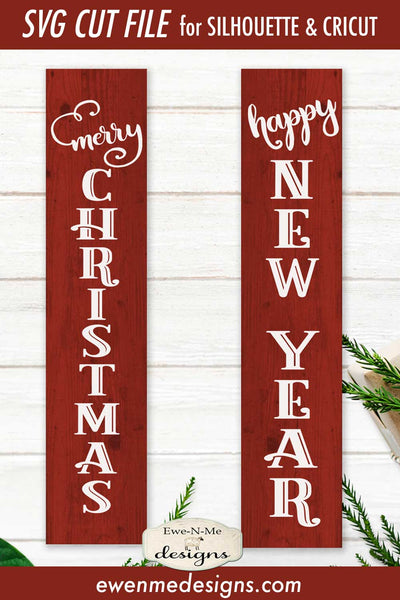 Download Merry Christmas - Happy New Year Vertical - SVG - Ewe N Me ...