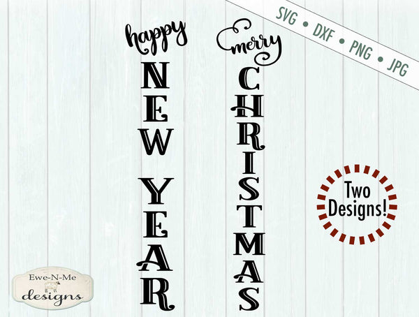 Download Merry Christmas - Happy New Year Vertical - SVG - Ewe N Me ...