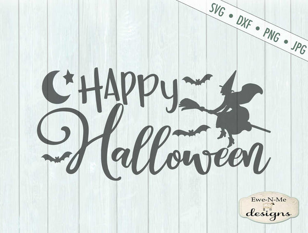 Download Happy Halloween - Flying Witch - SVG - Ewe N Me Designs