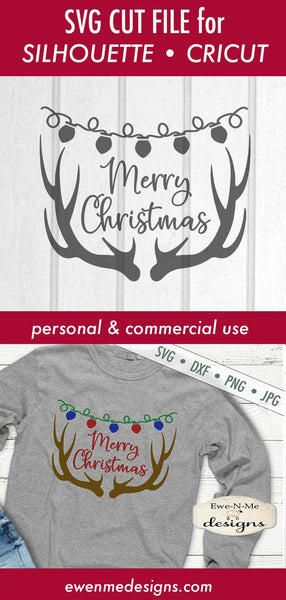 Merry Christmas Antlers - SVG – Ewe N Me Designs