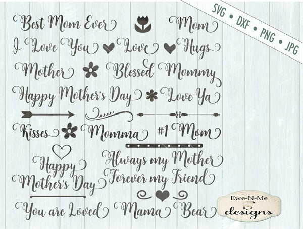 Download Mother's Day Words - SVG - Ewe N Me Designs