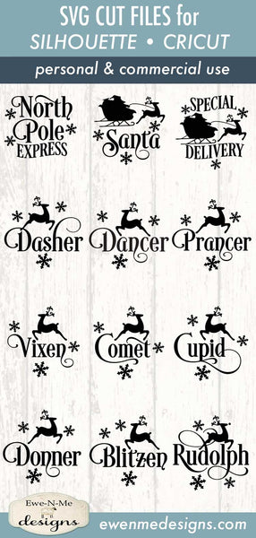 Download Reindeer Names Bundle - North Pole Santa Christmas - SVG ...