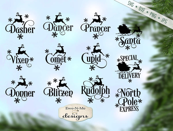 Download Reindeer Names Bundle - North Pole Santa Christmas - SVG ...